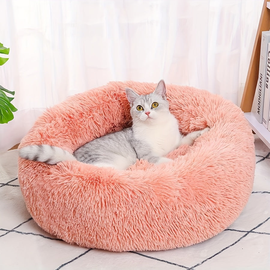 Panier pour chat en peluche confortable avec fond antidérapant