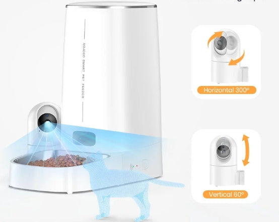 Distributeur automatique de nourriture pour chats 4 L avec caméra vidéo