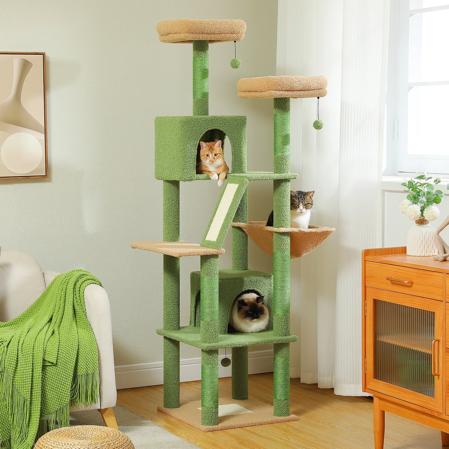 Grand arbre à chat d'intérieur H180 cm