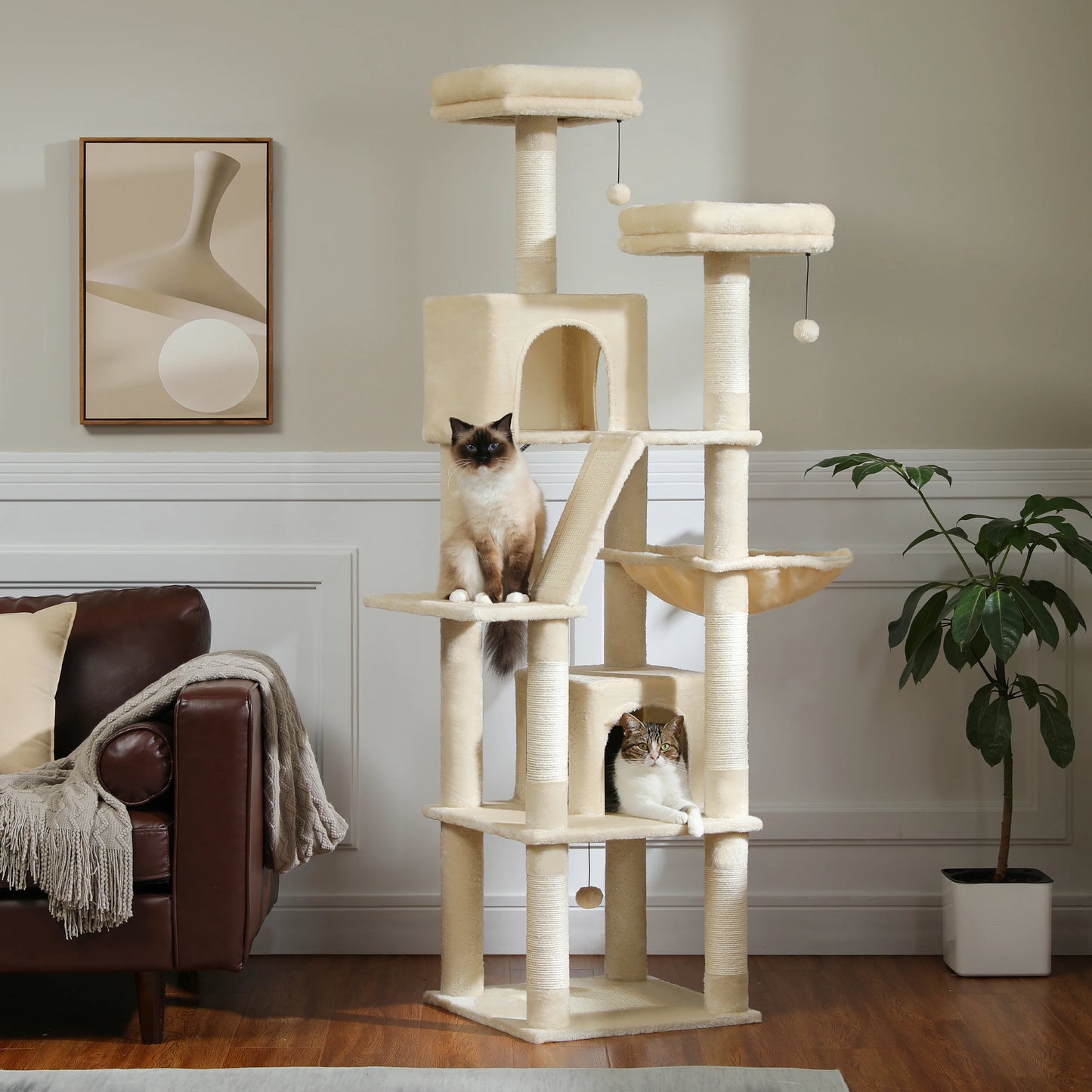 Grand arbre à chat d'intérieur H180 cm