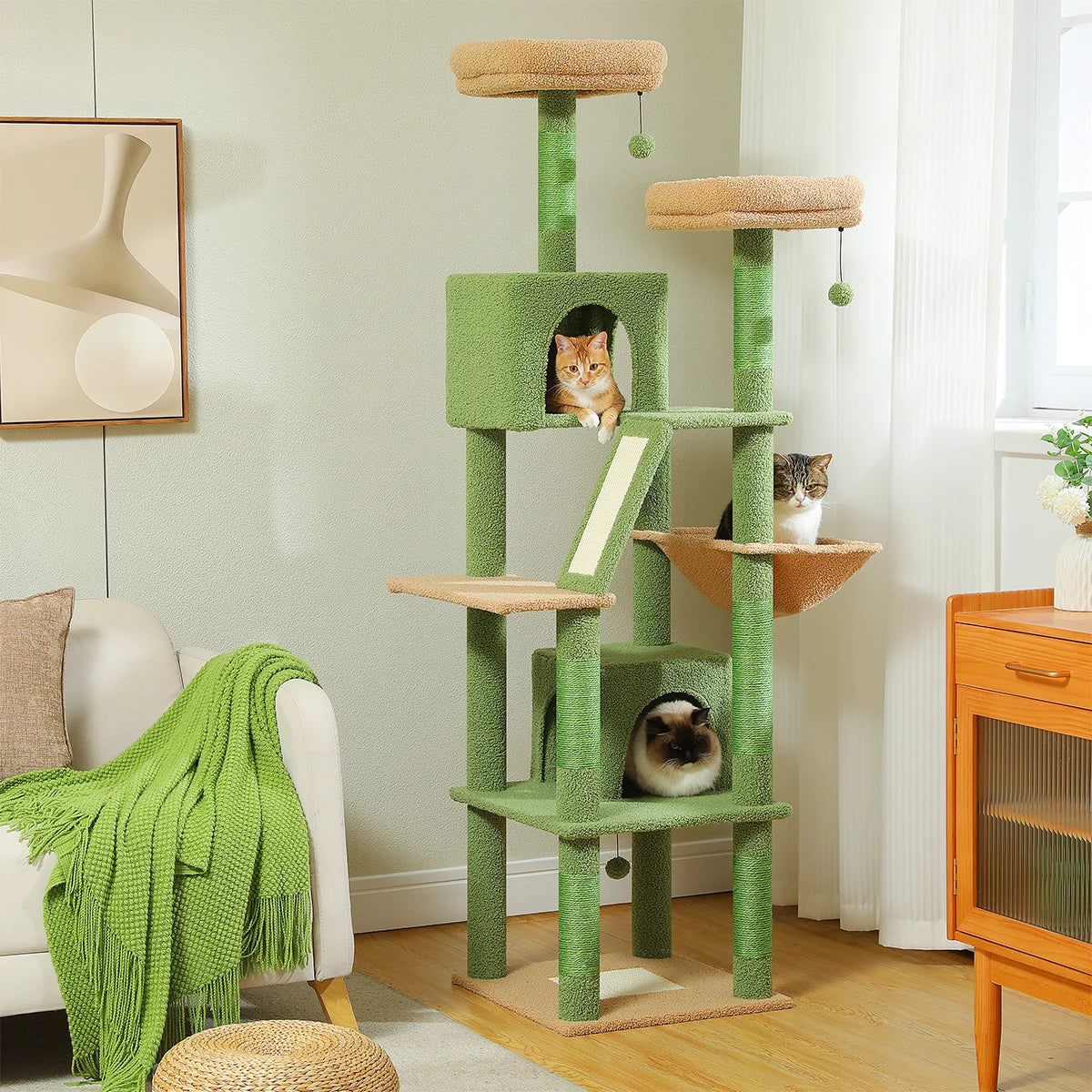 Grand arbre à chat d'intérieur H180 cm