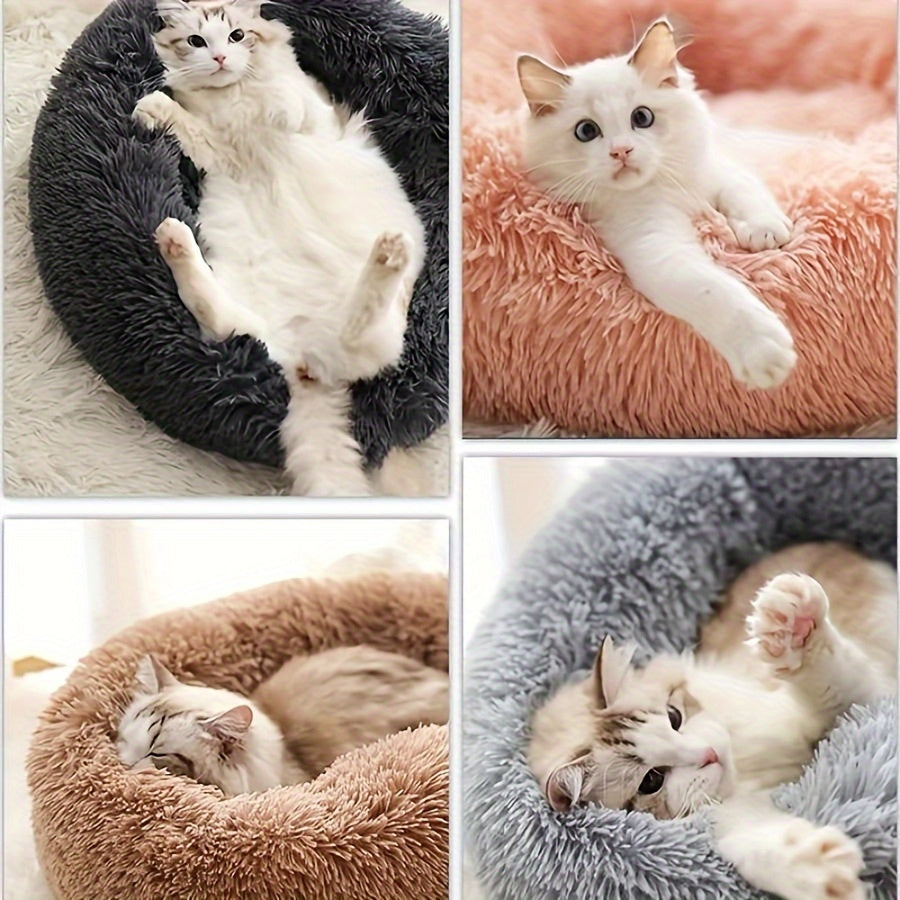 Panier pour chat en peluche confortable avec fond antidérapant