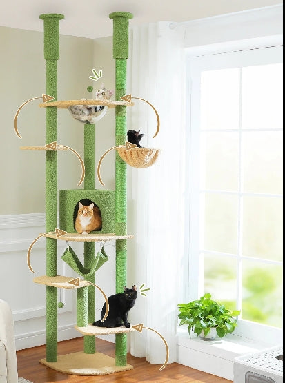 Arbre à chat haut et réglable en hauteur 2.36m à 2.58m