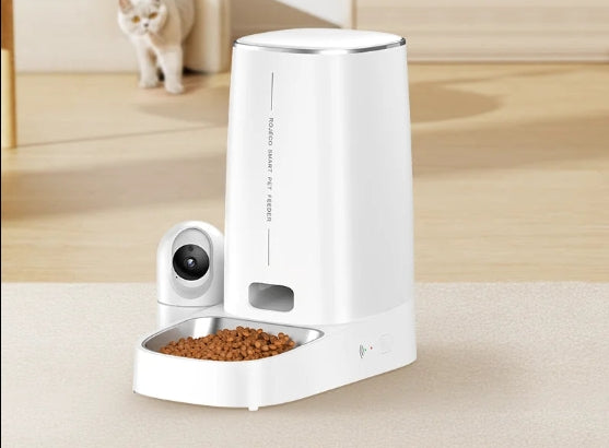 Distributeur automatique de nourriture pour chats 4 L avec caméra vidéo