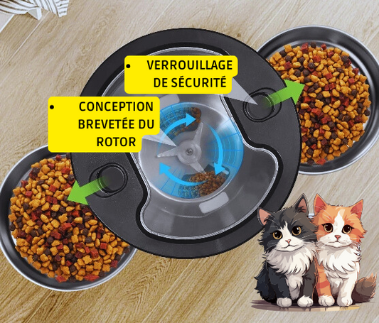 Distributeur automatique de nourriture pour chats avec bouton Wi-Fi de 4,5 L