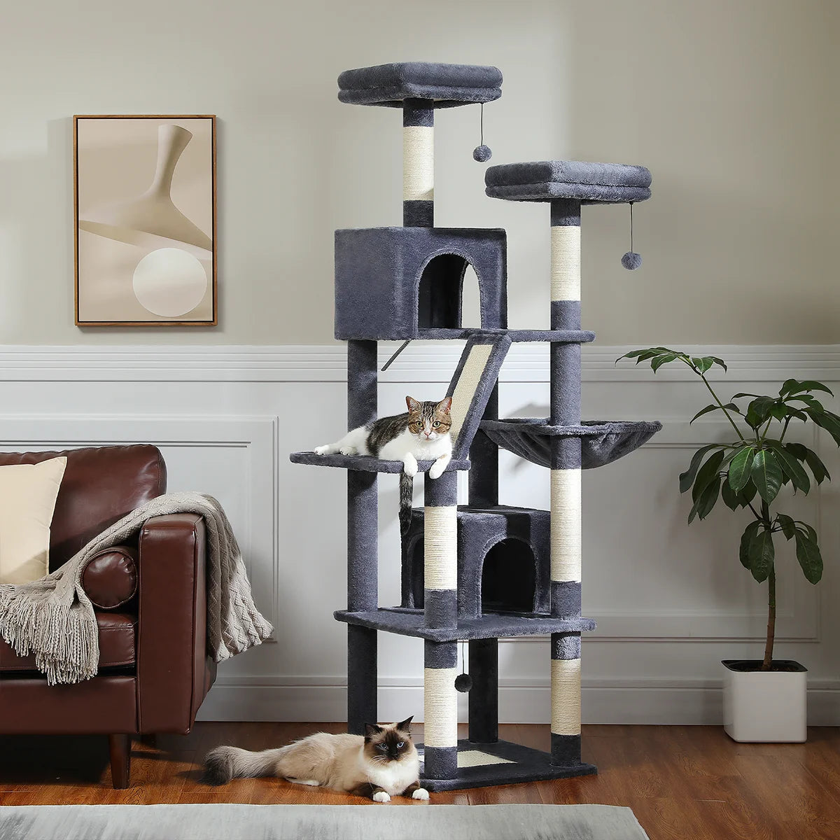 Grand arbre à chat d'intérieur H180 cm