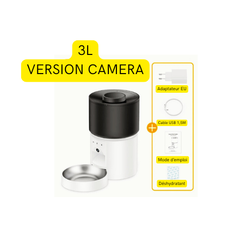 Distributeur automatique de nourriture pour chat avec caméra vidéo